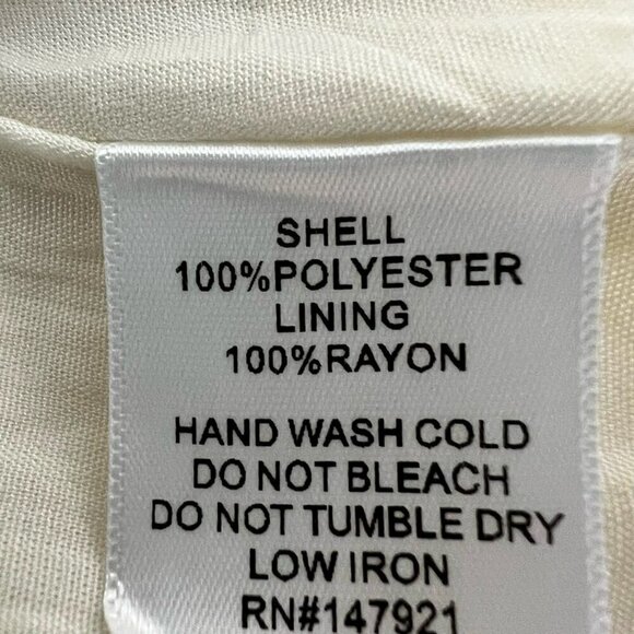 Just Me Women A Line Dress Cream Textured Lined Mini V Neck Cap Flutter Sleeve M - Picture 11 of 12